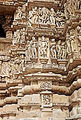 Khajuraho - sculpted wall of Visvanatha temple 